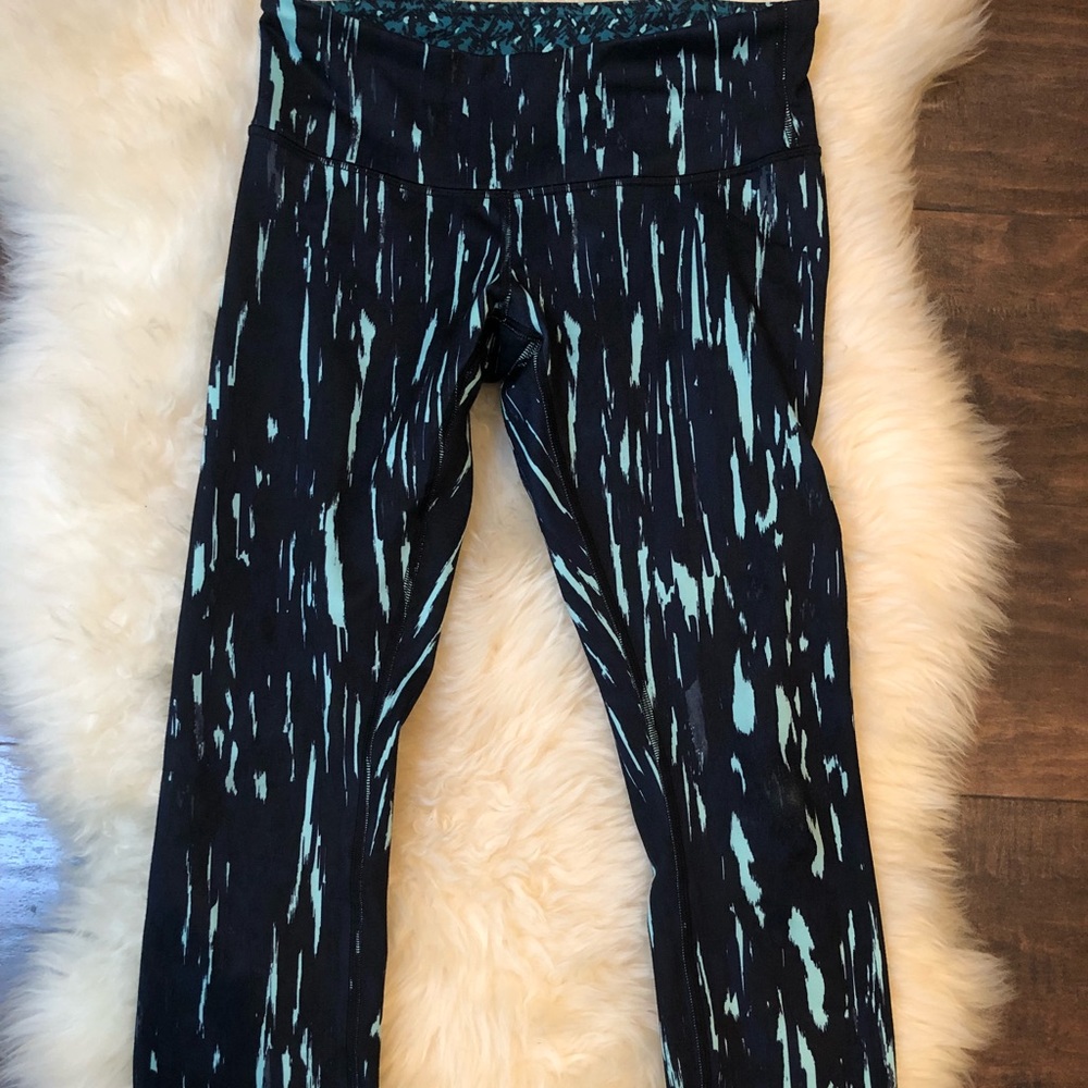 Lululemon Wunder Under Crop Painted Print Leggings
